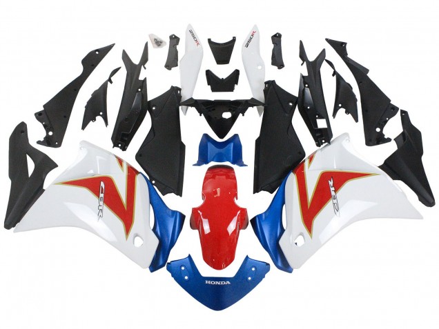 Honda CBR250RR Motorrad Verkleidung 2011-2015 - Weiss Rot Hellblau