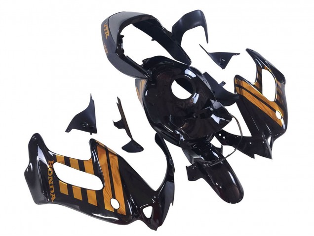 Honda VTR1000F Motorrad Verkleidung 1997-2005 - Glanzendes Schwarz Gold