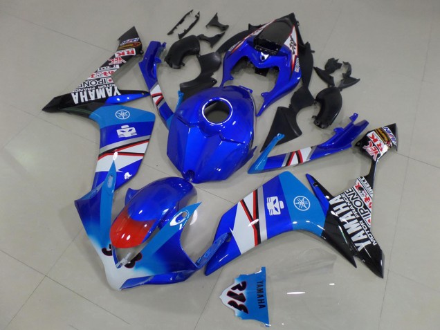 Blau Weiß Rot Schwarz 2007-2008 Yamaha YZF R1 Motorrad Verkleidung