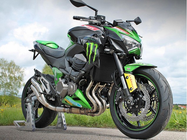 Kawasaki Z800 Motorrad Verkleidung 2013-2018 - Grun Glanzendes Schwarz Rot Gelb