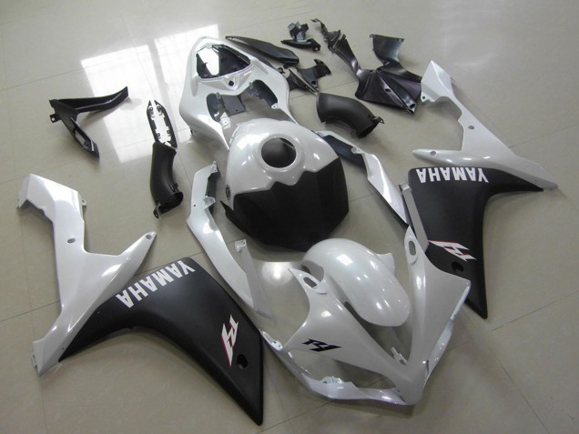 Weiß Matt Schwarz 2007-2008 Yamaha YZF R1 Motorrad Verkleidung