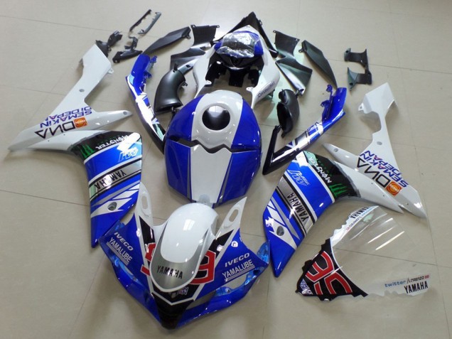 Weiß Blau Schwarz Grün Monster Yamalube 2007-2008 Yamaha YZF R1 Motorrad Verkleidung