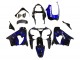 Kawasaki ZX9R Motorrad Verkleidung 2000-2001 - Glanzendes Schwarz Blau Flamme Weiss