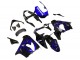 Kawasaki ZX9R Motorrad Verkleidung 2000-2001 - Glanzendes Schwarz Blau Flamme Weiss