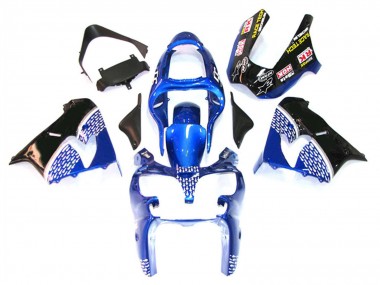 Kawasaki ZX9R Motorrad Verkleidung 2000-2001 - Blau Weiss Schwarz
