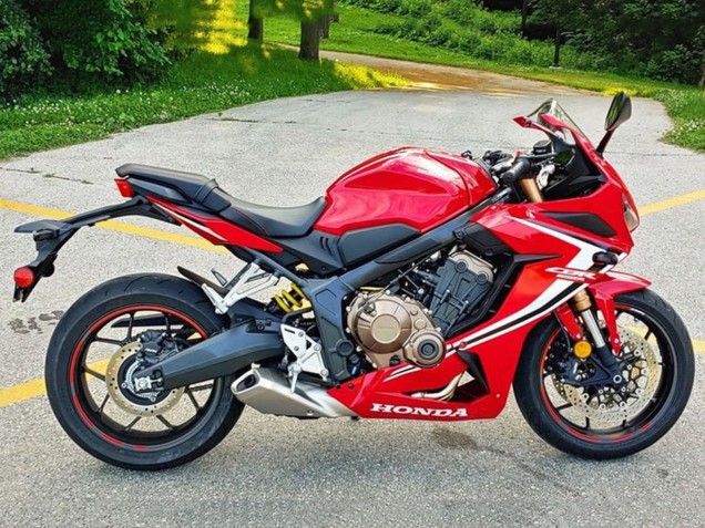 Honda CBR650R Motorrad Verkleidung 2019-2020 - Rot Weiss Schwarz Streifen