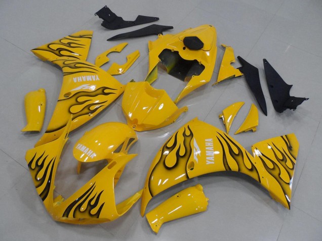 Gelb Schwarz Flamme 2009-2011 Yamaha YZF R1 Motorrad Verkleidung