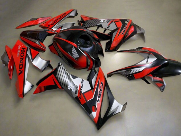 Honda CBR650R Motorrad Verkleidung 2021-2023 - Rot Silber Glanzendes Schwarz