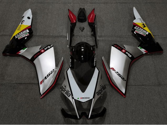 Aprilia RSV4 1000 Motorrad Verkleidung 2009-2015 - Silber Rot Schwarz Gelb