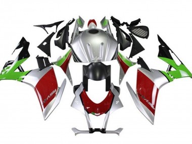 Aprilia RSV4 1000 Motorrad Verkleidung 2009-2015 - Silber Schwarz Rot Grun