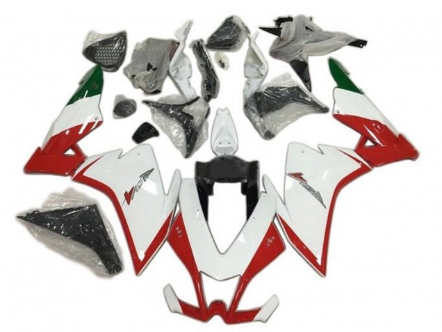 Aprilia RSV4 1000 Motorrad Verkleidung 2009-2015 - Rot Weiss Grun