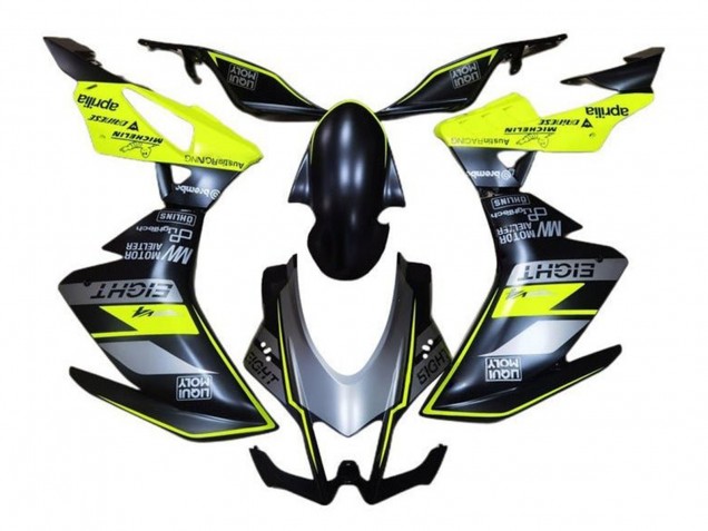 Aprilia RSV4 1000 Motorrad Verkleidung 2016-2020 - Matt Schwarz Grau Gelb
