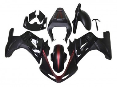 Suzuki SV650 Motorrad Verkleidung 2003-2013 - Matt Schwarz Rot Glanzendes Schwarz