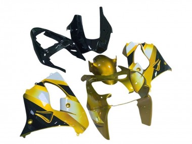 Kawasaki ZX9R Motorrad Verkleidung 2002-2003 - Gelb Weiss Schwarz