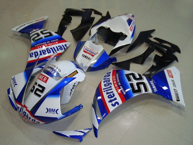 Weiß Blau Rot Schwarz Sterilgarda 2009-2011 Yamaha YZF R1 Motorrad Verkleidung