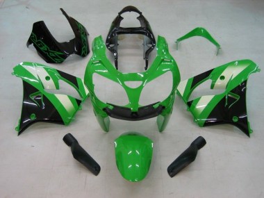 Kawasaki ZX9R Motorrad Verkleidung 2002-2003 - Grun Weiss Schwarz