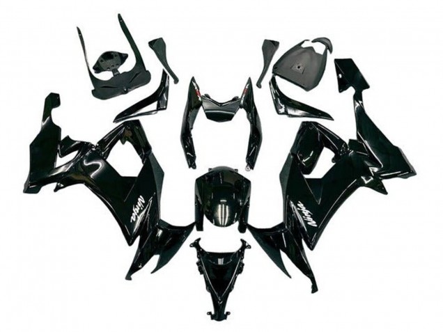 Kawasaki ZX10R Motorrad Verkleidung 2008-2010 - Glanzendes Schwarz Weiss Aufkleber
