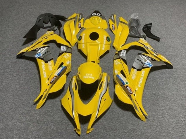 Kawasaki ZX10R Motorrad Verkleidung 2016-2020 - Gelb Blau Weiss Trick Star EVA Rennen
