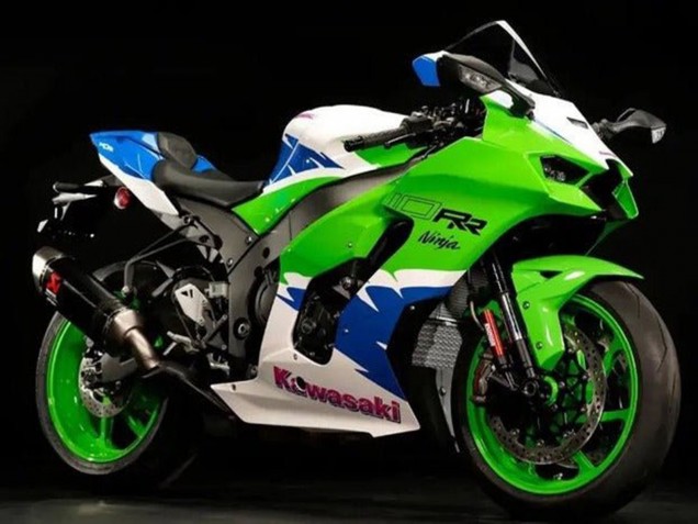 Kawasaki ZX10R Motorrad Verkleidung 2021-2025 - Grun Weiss Blau Rot