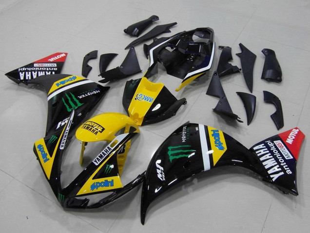 Gelb Weiß Schwarz Rot Grün Monster 2012-2014 Yamaha YZF R1 Motorrad Verkleidung