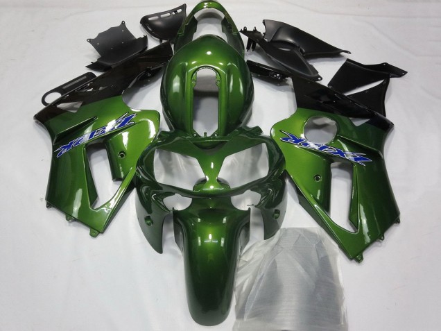 Kawasaki ZX12R Motorrad Verkleidung 2002-2006 - Dunkel Grun Schwarz Blau