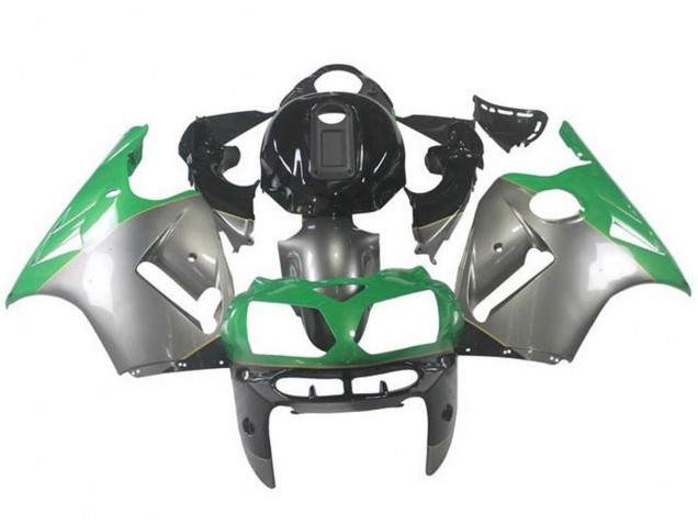 Kawasaki ZX12R Motorrad Verkleidung 2002-2006 - Silber Grun Schwarz
