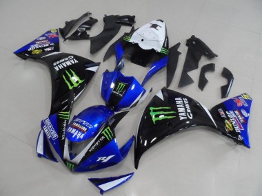 Weiß Blau Glänzendes Schwarz Grün Graves Yamalube Monster 2012-2014 Yamaha YZF R1 Motorrad Verkleidung