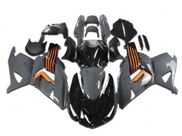 Kawasaki ZX14R ZZR1400 Motorrad Verkleidung 2006-2011 - Grau Orange Schwarz