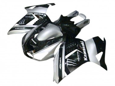 Kawasaki ZX14R ZZR1400 Motorrad Verkleidung 2006-2011 - Silber Schwarz Monster