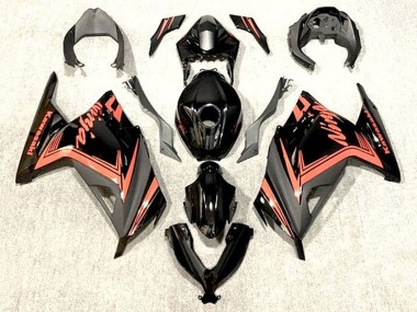 Kawasaki EX300 Motorrad Verkleidung 2013-2024 - Glanzendes Schwarz Orange
