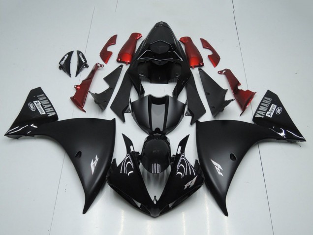 Glänzendes Schwarz Matt Schwarz Rot 2012-2014 Yamaha YZF R1 Motorrad Verkleidung