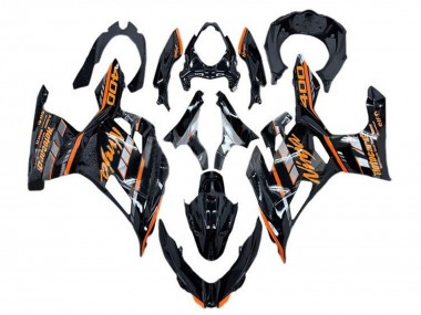 Kawasaki Ninja 400 Motorrad Verkleidung 2018-2024 - Glanzendes Schwarz Orange Grau