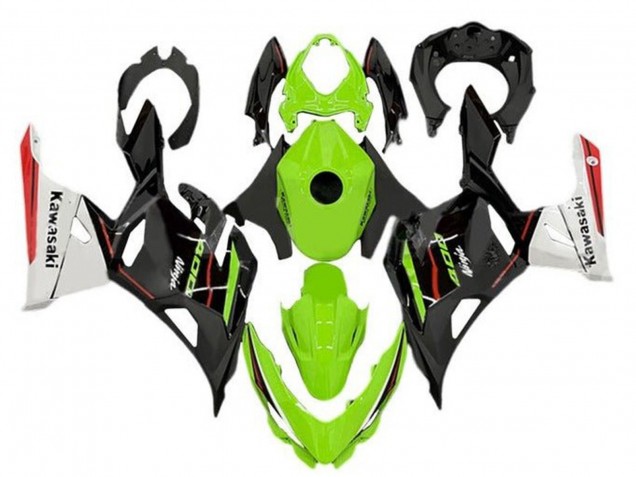 Kawasaki Ninja 400 Motorrad Verkleidung 2018-2024 - Grun Schwarz Weiss Rot