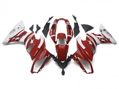 Kawasaki Ninja 650 EX650 Motorrad Verkleidung 2009-2011 - Rot Weiss Stern Acer