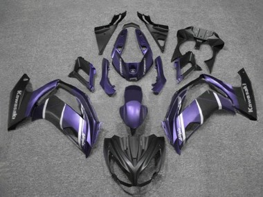 Kawasaki Ninja 650 EX650 Motorrad Verkleidung 2012-2016 - Lila Silber Matt Schwarz
