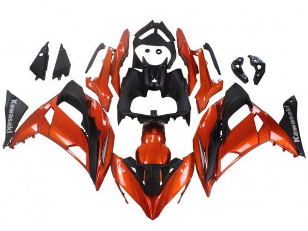 Kawasaki Ninja 650 EX650 Motorrad Verkleidung 2017-2019 - Orange Matt Schwarz