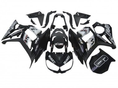 Kawasaki Z1000SX Motorrad Verkleidung 2010-2016 - Glanzendes Schwarz Weiss Mobil West