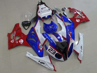BMW S1000RR Motorrad Verkleidung 2009-2014 - Weiss Rot Blau HP