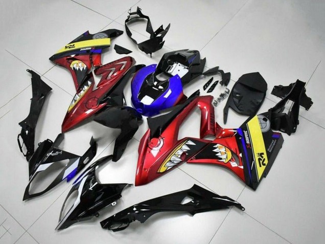 BMW S1000RR Motorrad Verkleidung 2015-2016 - Blau Rot Gelb Schwarz Hai