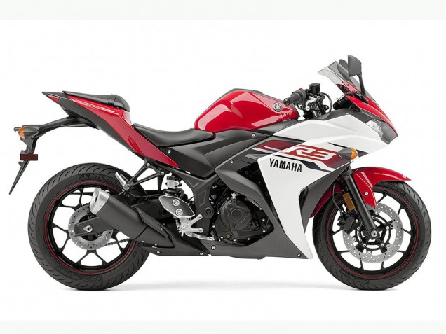 Weiß Rot Schwarz 2015-2018 Yamaha YZF R3 Motorrad Verkleidung