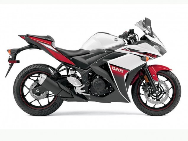 Weiß Rot Schwarz 2015-2018 Yamaha YZF R3 Motorrad Verkleidung