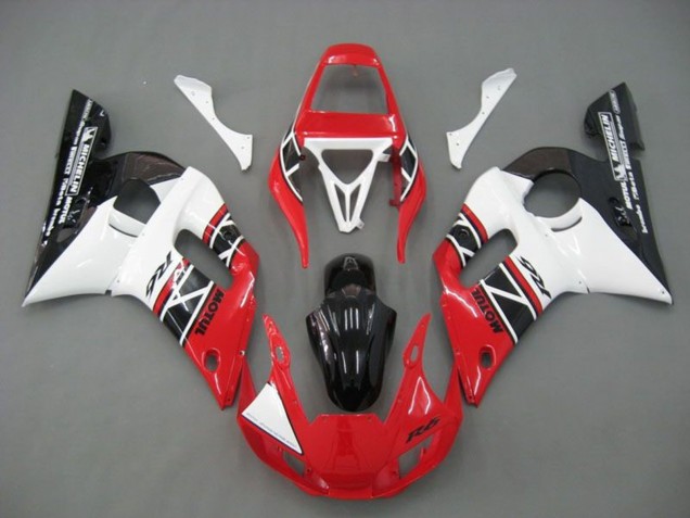 Weiß Rot Glänzendes Schwarz 1998-2002 Yamaha YZF R6 Motorrad Verkleidung