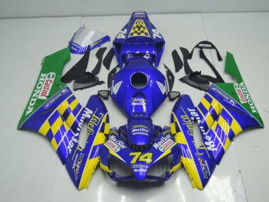 Honda CBR1000RR Motorrad Verkleidung 2004-2005 - Blau Gelb Grun MoviStar