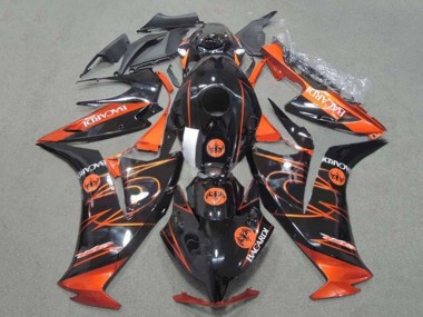 Honda CBR1000RR Motorrad Verkleidung 2012-2016 - Orange Glanzendes Schwarz BACARDI