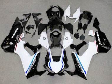 Honda CBR1000RR Motorrad Verkleidung 2017-2023 - Weiss Blau Glanzendes Schwarz Streifen