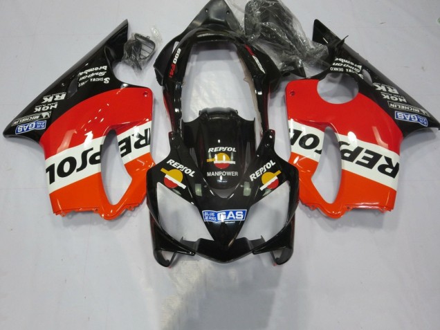 Honda CBR600 F4i Motorrad Verkleidung 2004-2007 - Orange Weiss Rot Glanzendes Schwarz Repsol