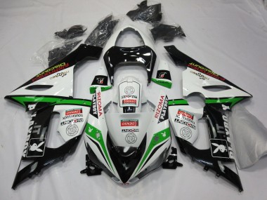 Kawasaki ZX6R Motorrad Verkleidung 2005-2006 - Weiss Schwarz Grun Rot Rizoma Playboy