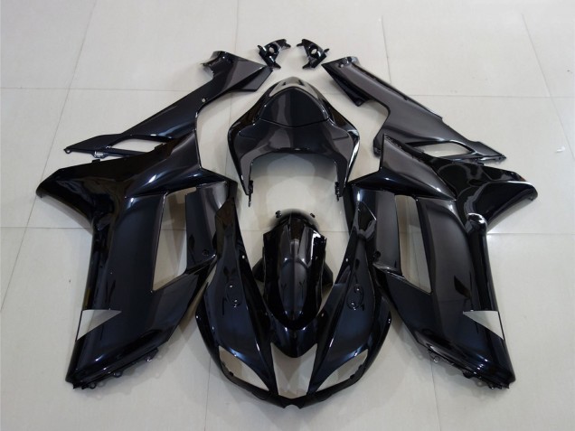 Glänzendes Schwarz 2007-2008 Kawasaki ZX6R Motorrad Verkleidung