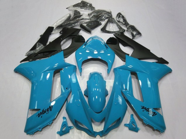 Blau Schwarz 2007-2008 Kawasaki ZX6R Motorrad Verkleidung