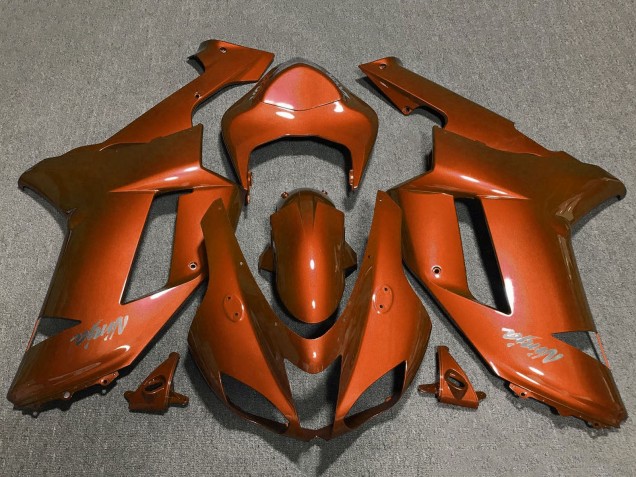 Orange 2007-2008 Kawasaki ZX6R Motorrad Verkleidung